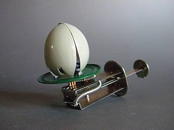 ブリキ 泳ぐ 餌食べる 雛吃米 鳥 玩具 人形 中国 骨董 箱付36o ブリキ