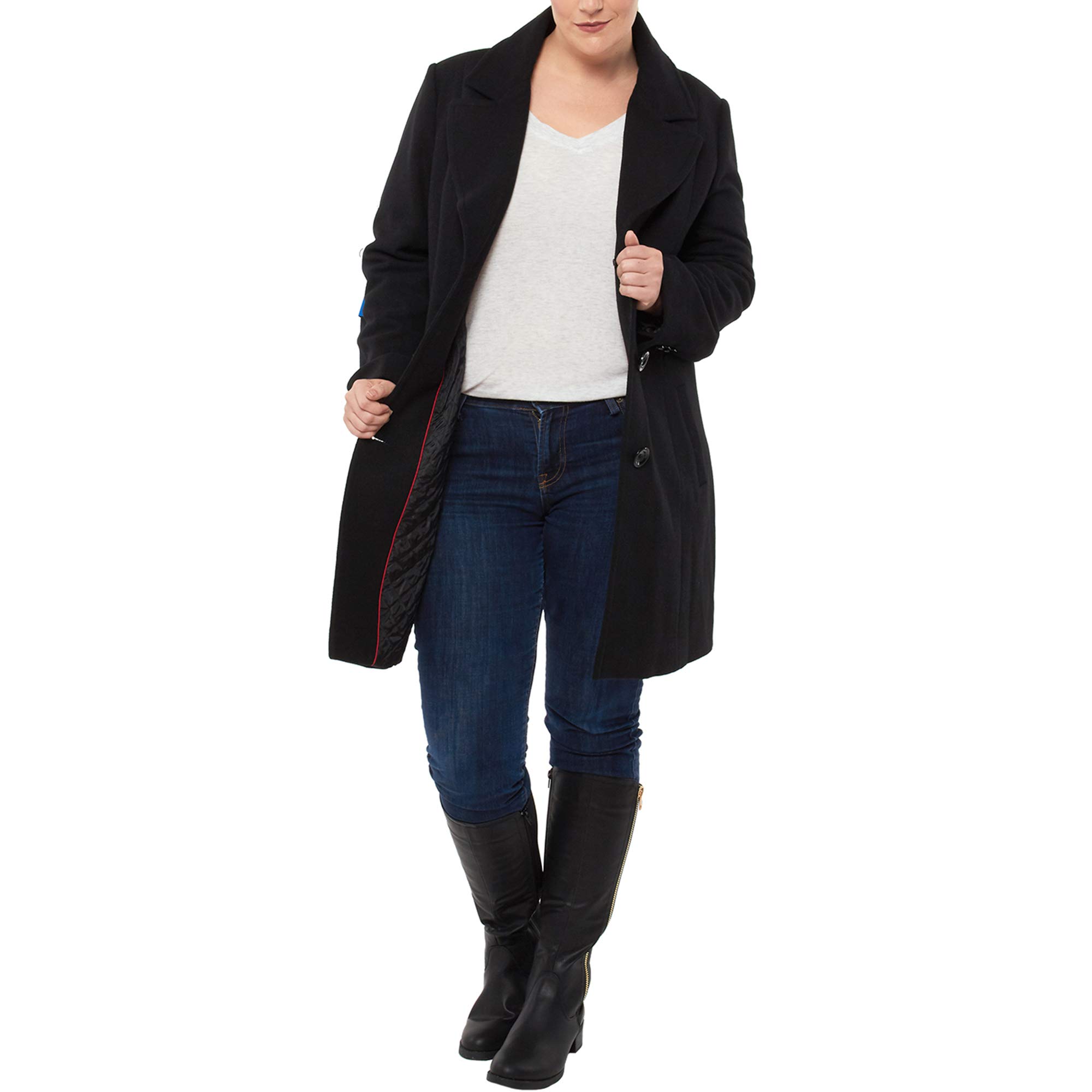 alpine swiss Alice Abrigo de lana de talla grande para mujer Abrigo clásico para caminar con solapa y muesca para mujer