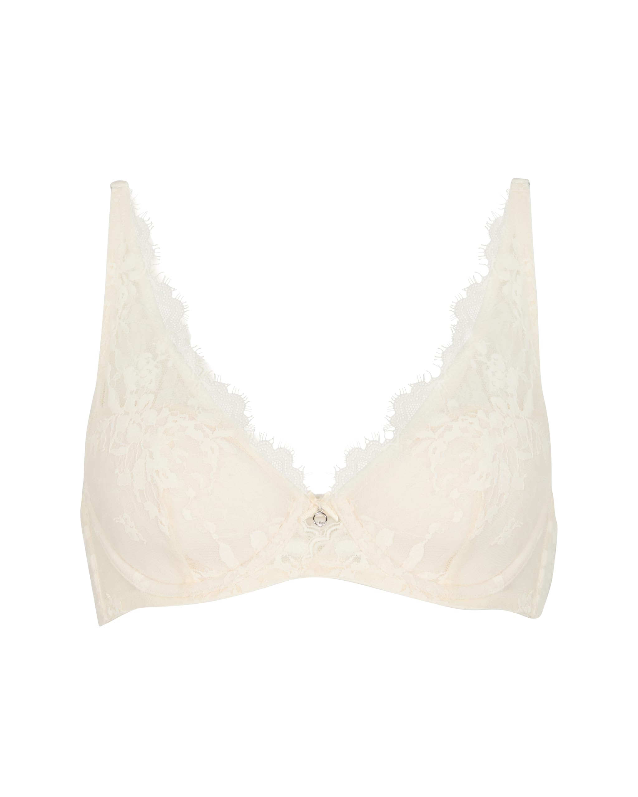 Emporio Armani Eternal Lace Balconette-BH für Damen, gepolstert, Weiß, Größe 85B, weiß, 85B