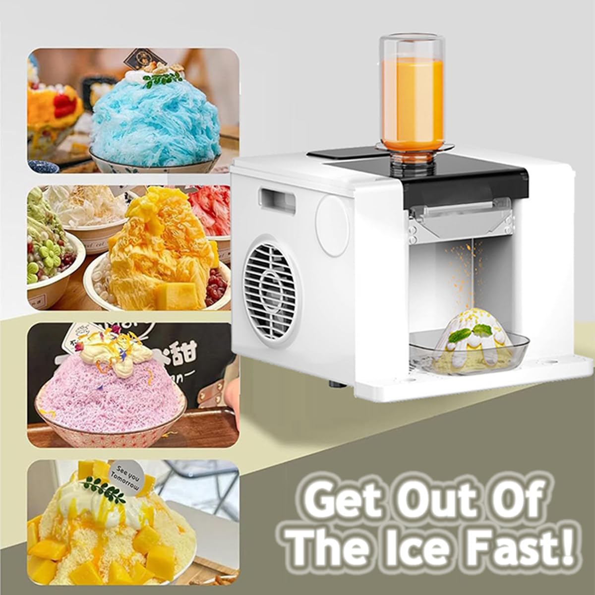 Snowflake Ice Machine - 280W Shaved Ice Machine for Snowflake, Rapid Cooling, 60kg/24h Snowflake Ice Maker for Kids/Homemade Ice Cream for Party ? Restaurant,Black