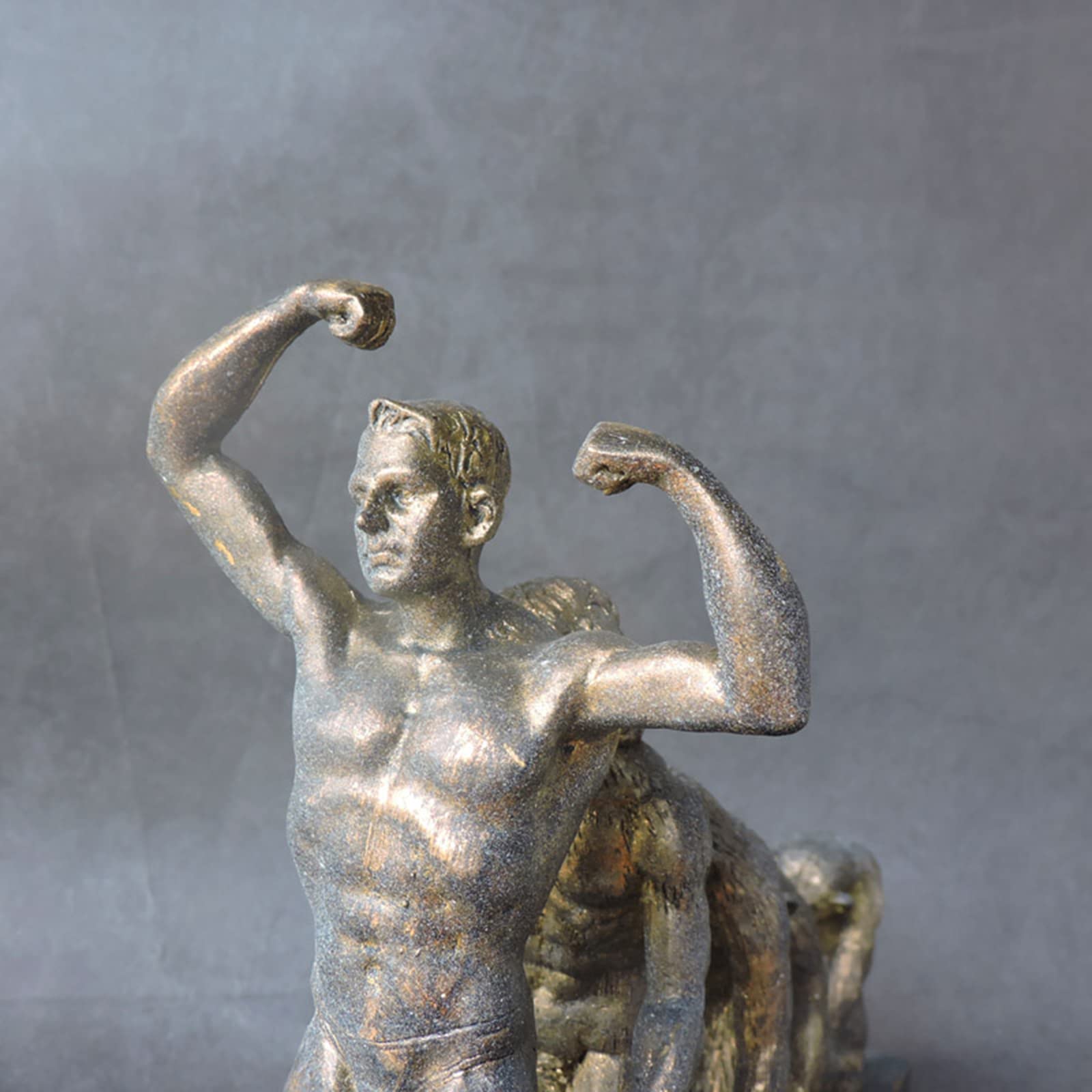 Retro primitive human origin evolution animal statue sculpture