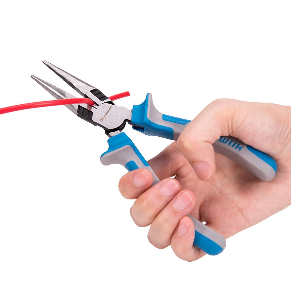 SPEEDWOX 3Pcs Compound Action Pliers Compound Pliers 6.5" Compound Action Diagonal Cutters Wire Cutters 7" Compound Action Lineman Pliers 8" Compound Action Long Nose Pliers With Safety Lock - View #2