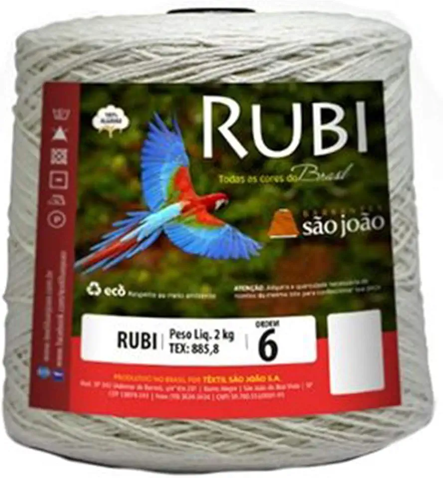 Barbante São João Rubi Cru 6 Fios 2 Kilos