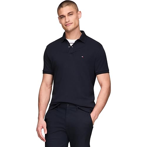 Tommy Hilfiger Men's Short Sleeve Casual Polo Shirts in Regular Fit with Liquid Cotton