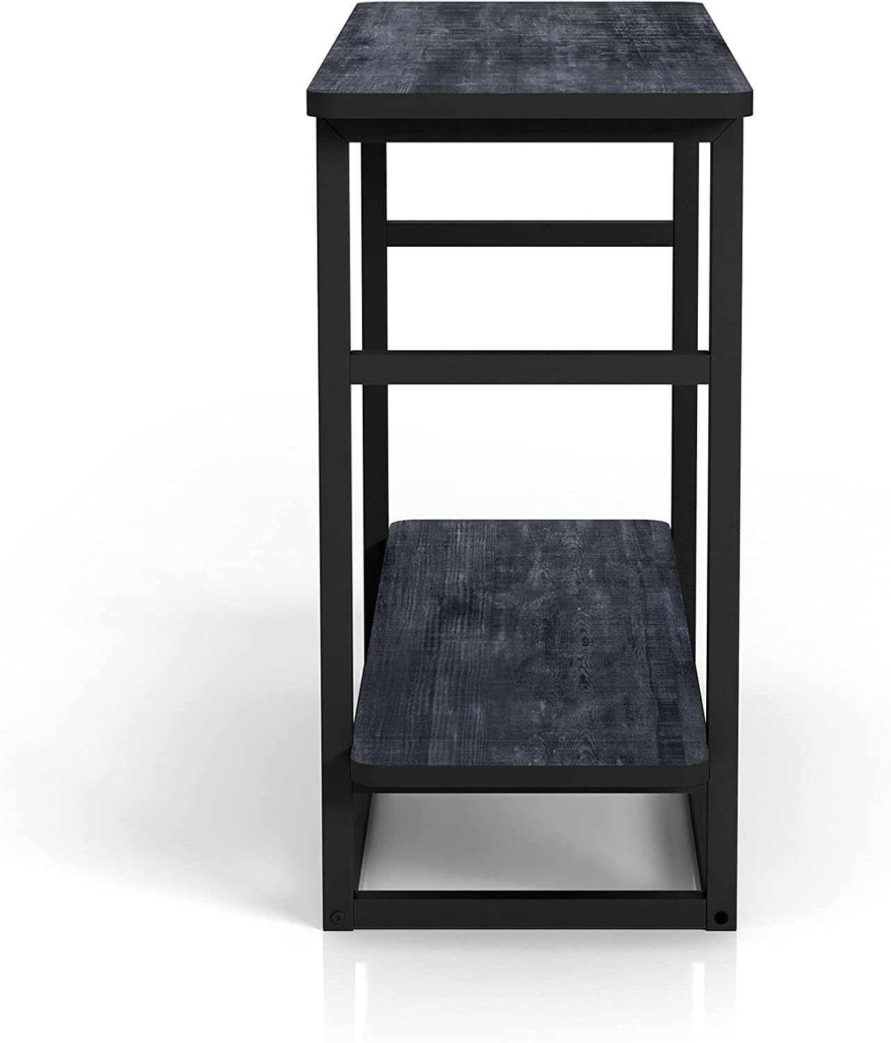 HOMES: Inside + Out Valen Transitional 1-Shelf Metal Frame 32 in. End Table for Living Room, Bedroom Bedside Storage, Rustic Navy Blue