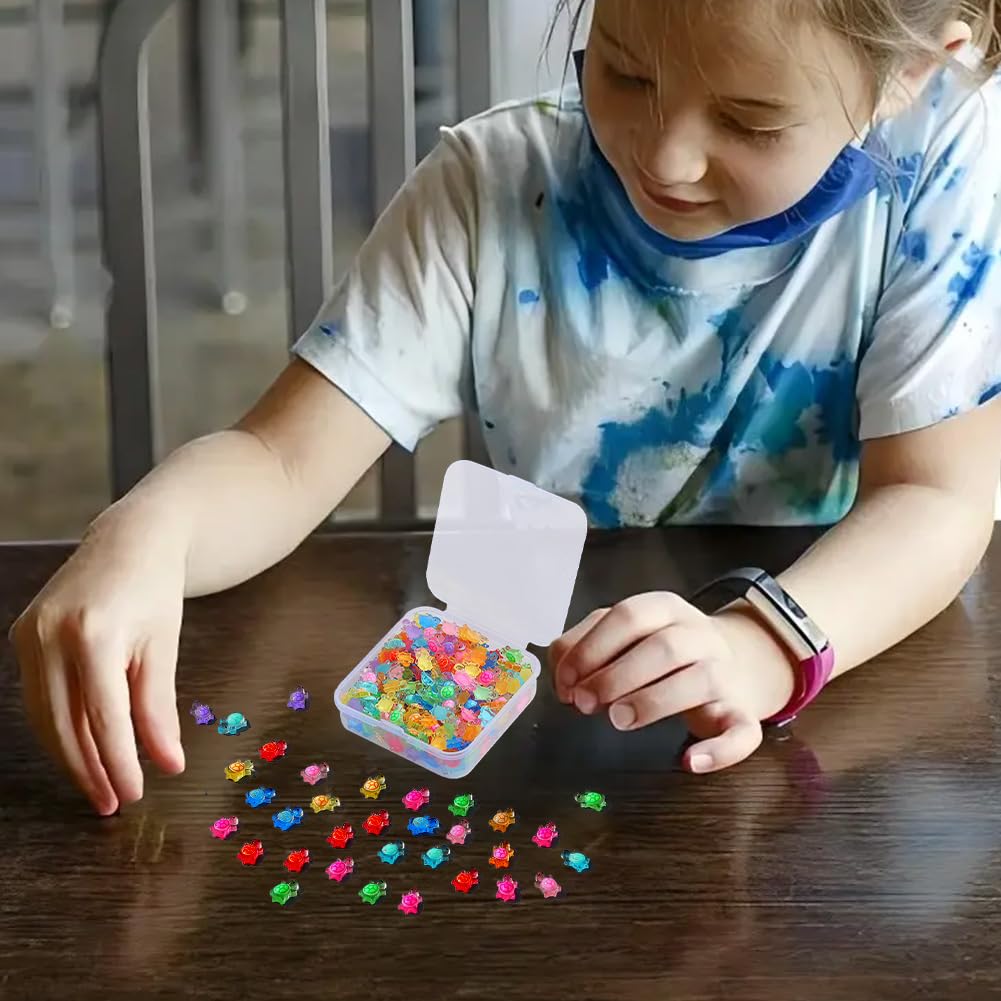 100/200/300PCS Cute Tiny Glow Resin Turtles For Crafts, Luminous Mini Turtle Cartoon Figurines Glow Dark Fairy Garden Party Decoration Hidden Game Nail Di