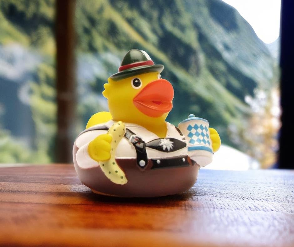 Duckshop I Badeente City Duck Bayern I Quietscheente L8cm I Quietscheentchen I Geschenk für Oktoberfest I Präsent Sammler I Souvenir