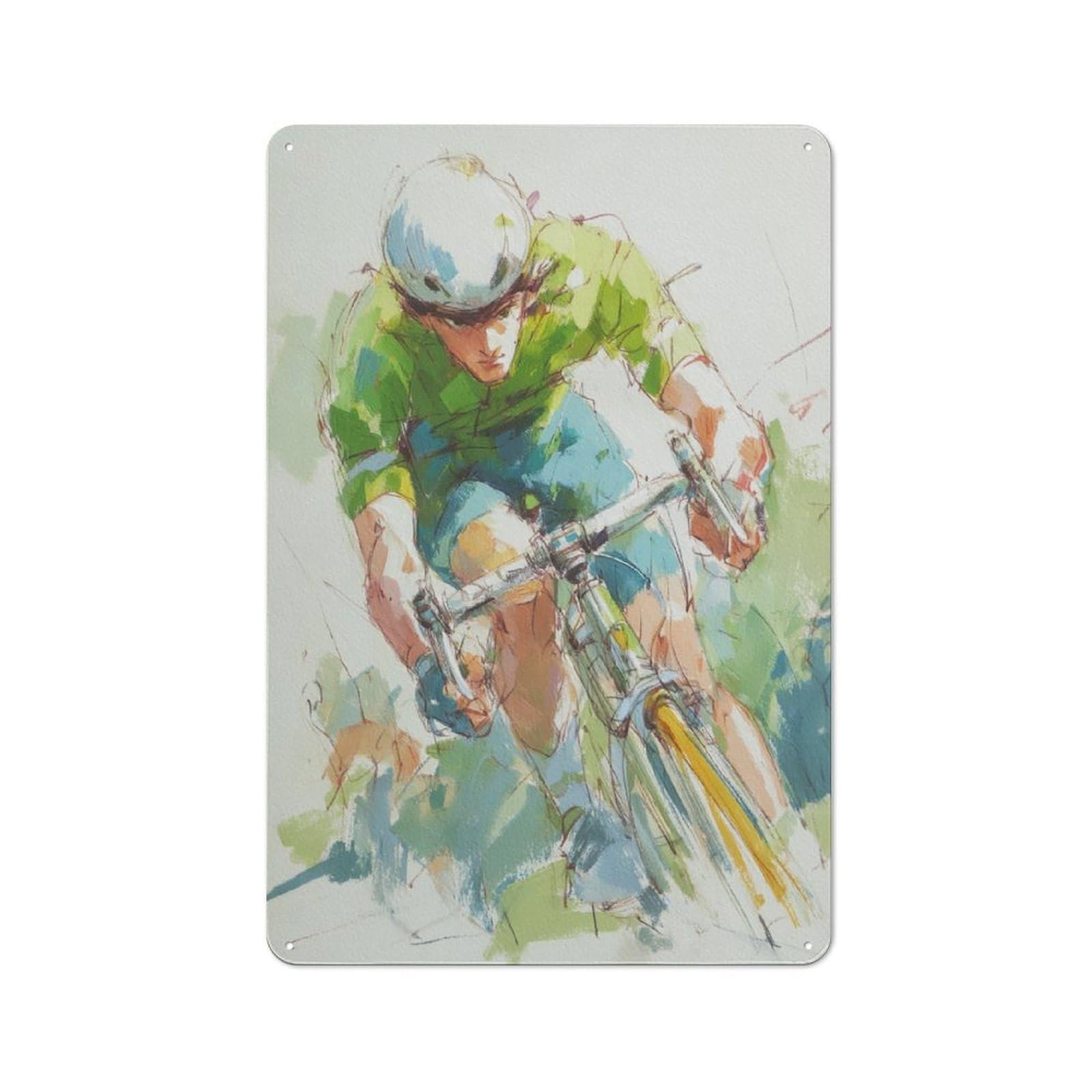 Junmoney Racing Spirit -6 Rustic Tin Wall Plaque 30X20cm For Studio Or Craft Room, For Garage, Workshop And Man Cave Decoration