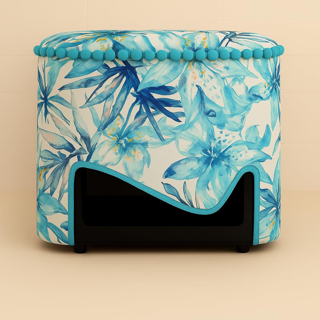 Air Fryer Cover 13.5″x13″x13″ Square Shape –450 GSM Blue Leaves Fabric Dustproof & Machine Washable |Fits Philips, Sujata, Bajaj, Preethi, , Havells, Kent, Lifelong, Pigeon – THROWPILLOW.IN