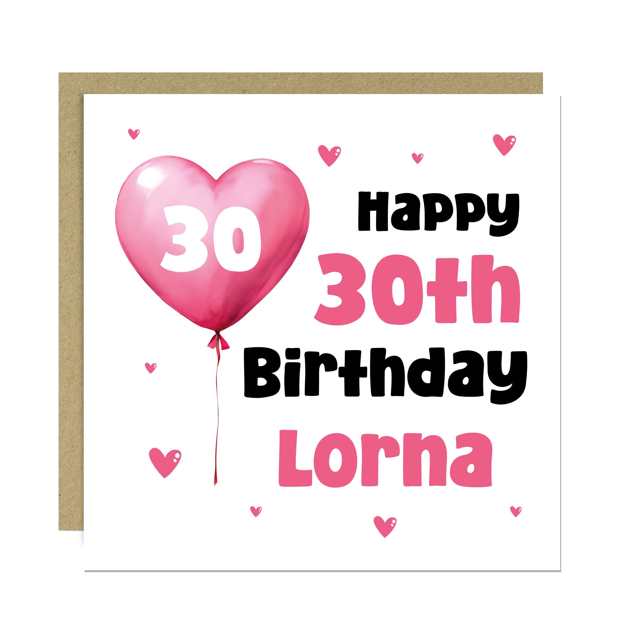 RED OCEAN 30th Birthday Card For Girls Personalised 30th Birthday Card For Daughter Granddaughter Sister Niece Best Friend Novelty Women With Kraft Envelope