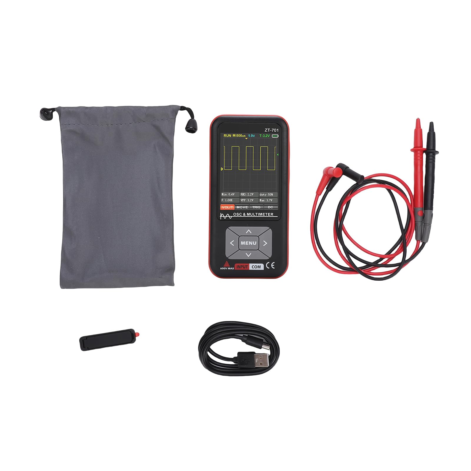 Osciloscopio Multímetro Portátil ZT-701 de 9999 Recuentos con Protección contra Quemaduras, Herramienta de Medición Digital Inteligente para Pruebas Laboratorio, Almacenamiento Datos (ZT-701)
