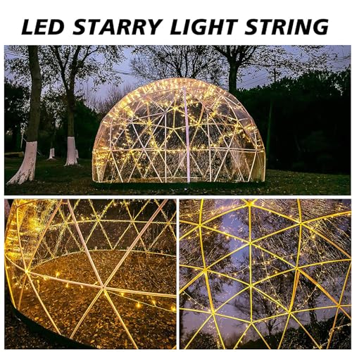 Invernadero de cúpula geodésica de jardín con cubierta de PVC para comedor al aire libre, camping y casa de juegos, estructura iglú de 3,6 m