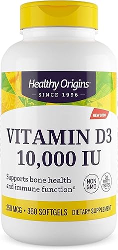 Healthy Origins Vitamina D3Geles 10 000Lanolina geles 360unidades HlthyOrign-1420181 1 1