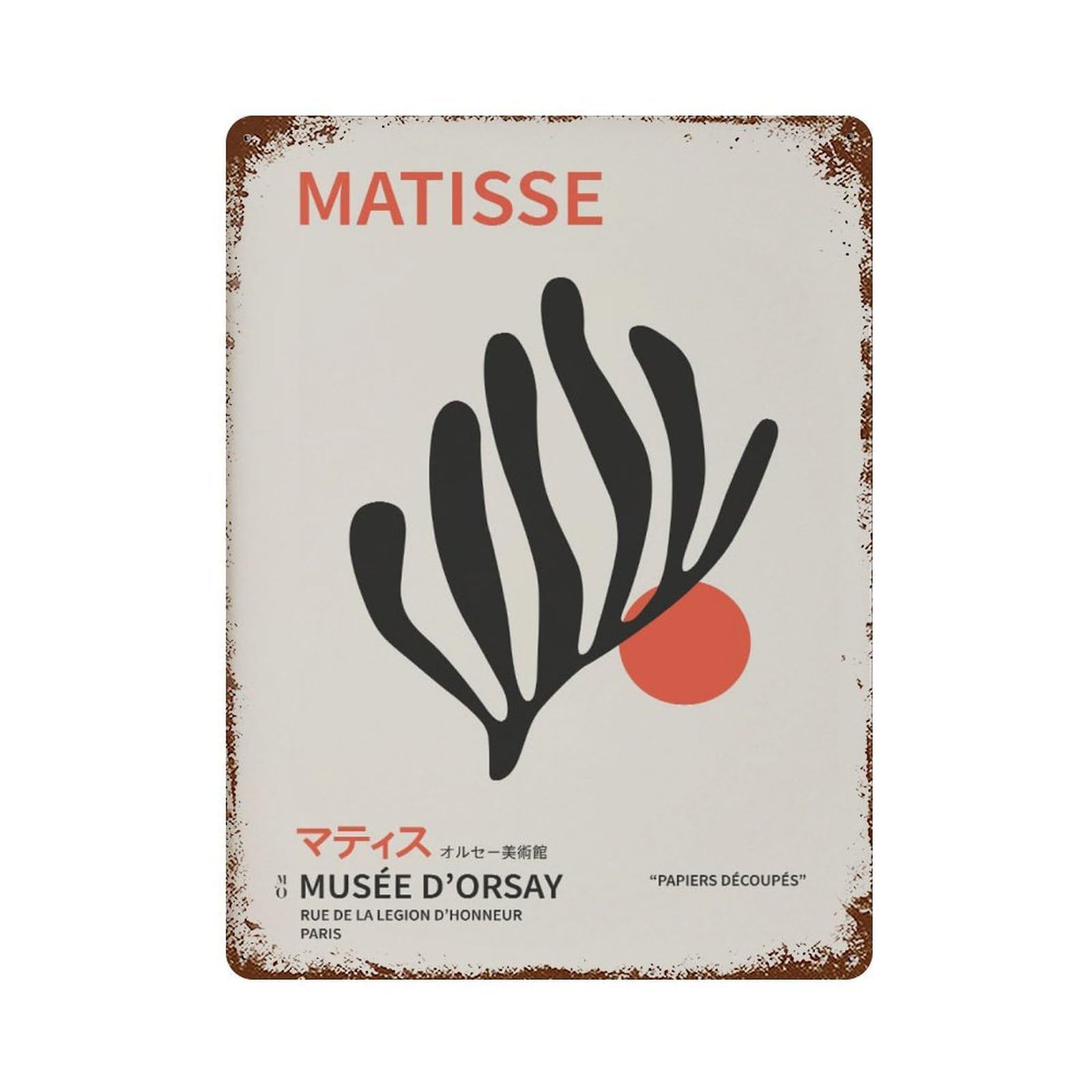 xiaoxiaoshen Henri Matisse Cut-outs Vintage Sunset in The Desert, Botanical Papiers Decoupes Wall Decor Art Metal Tin Poster Modern Home Decor Art Home Bar Shop Decorations Vintage Sign 40x30cm
