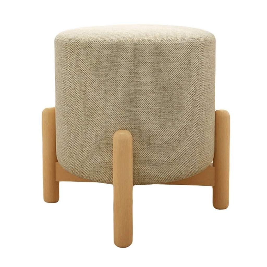 Repose-pieds tabouret rond gris idéal pour votre coin lecture ou table basse