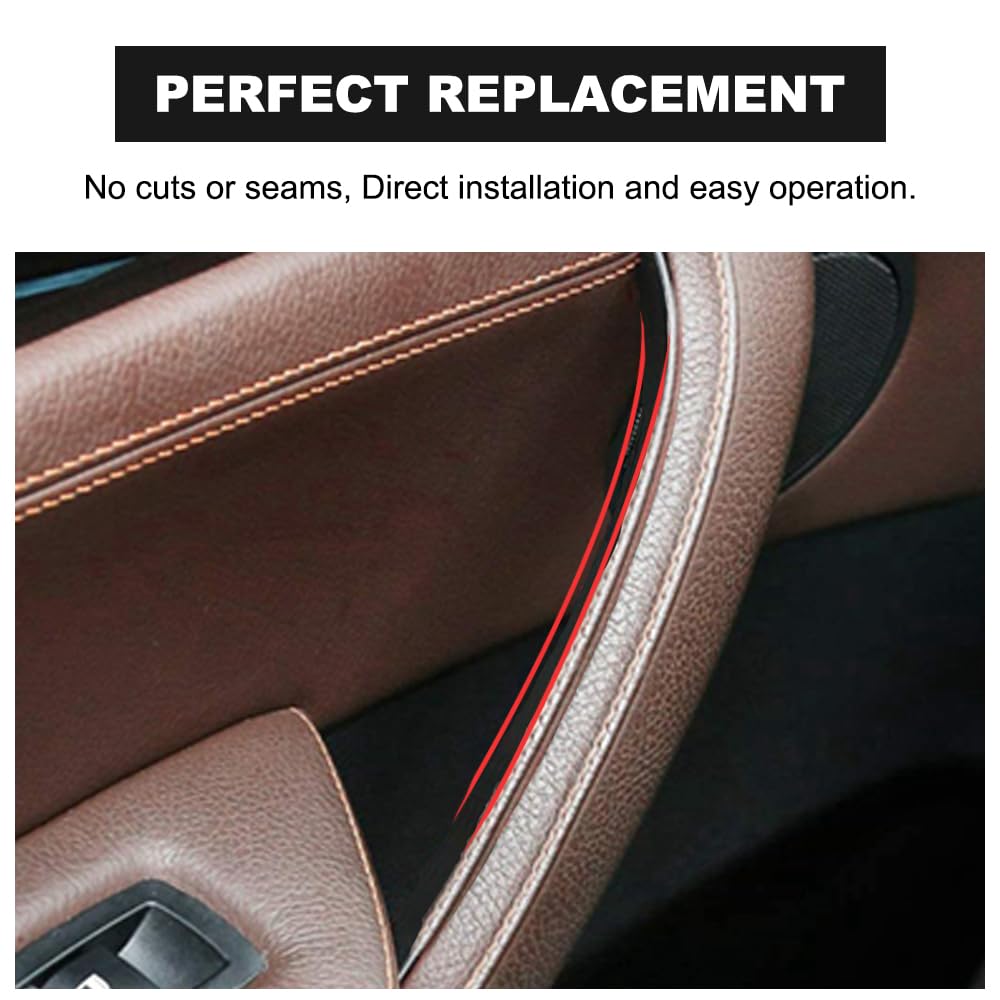 4 pezzi auto interno porta maniglia ABS sinistra pannello interno Trim Cover tirando bracciolo telaio compatibile con B-MW X3 X4 F25 F26 F25 F26 2010-2016-Nero