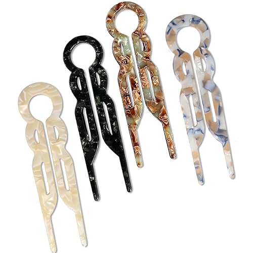 4 PCS Prestiges Hair Pin Color Mixing French Hairpin Vintage