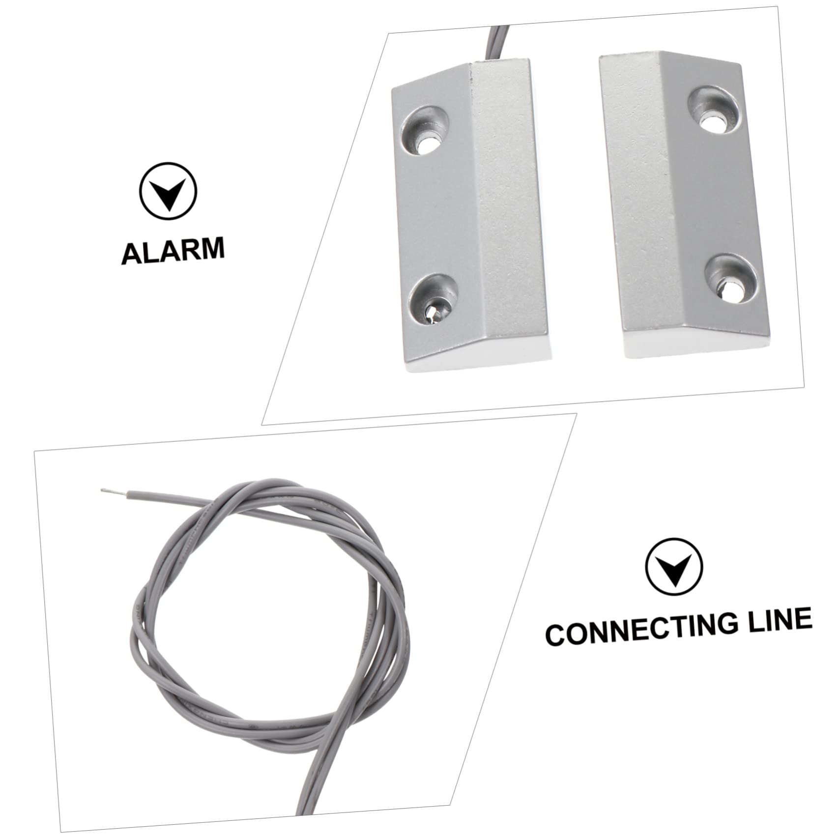 Hemobllo 3ensembles Capteur Alarme Magnétique Filaire De Zinc pour Porte De Garage Et Fenêtre Système De Sécurité avec pour Alarmes De Porte Et Fenêtre Installation Facile Et
