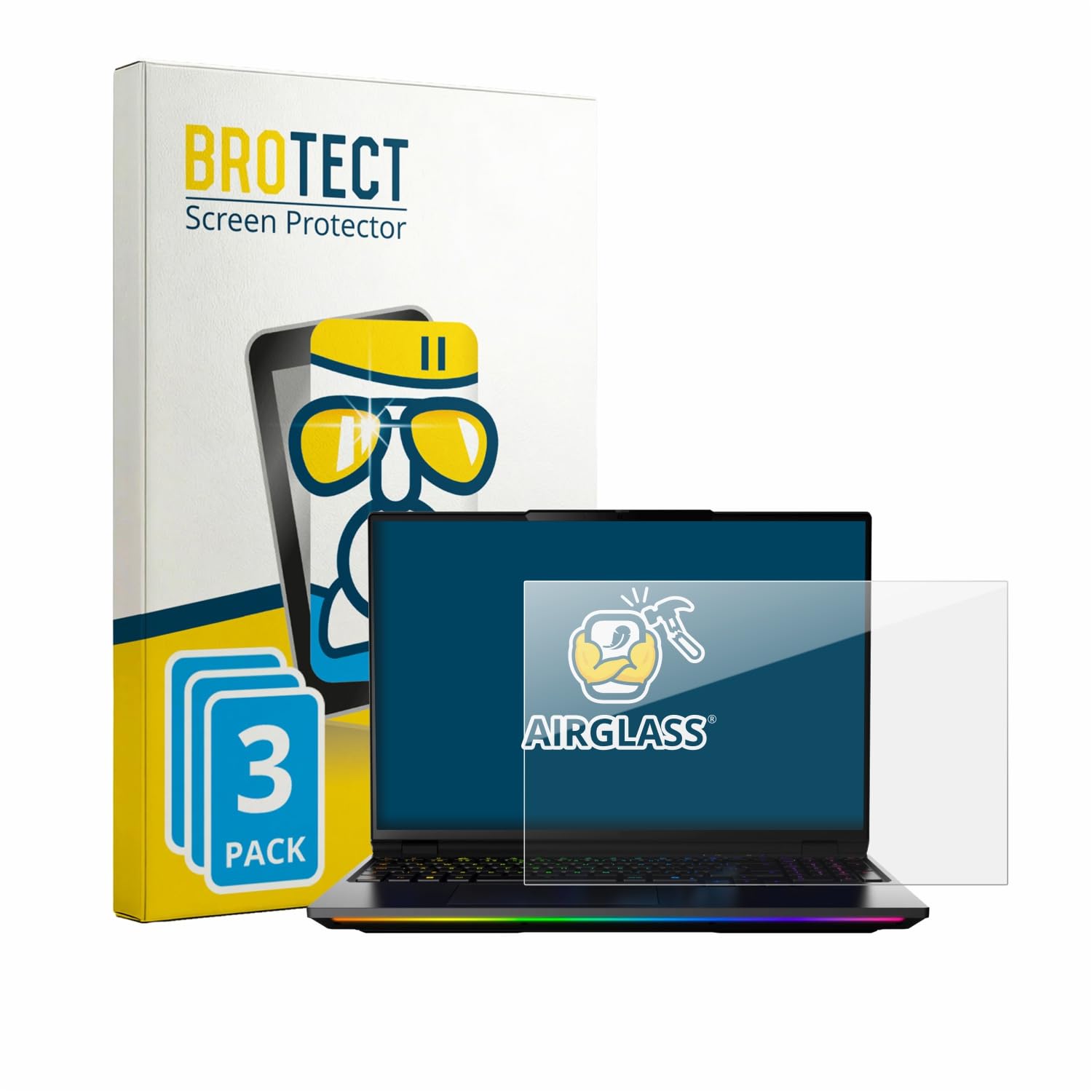 brotect Pellicola Protettiva Vetro per MEDION Erazer Beast 16 X15 Protezione Schermo (3 Pezzi) [Durezza Estrema 9H, Chiaro]