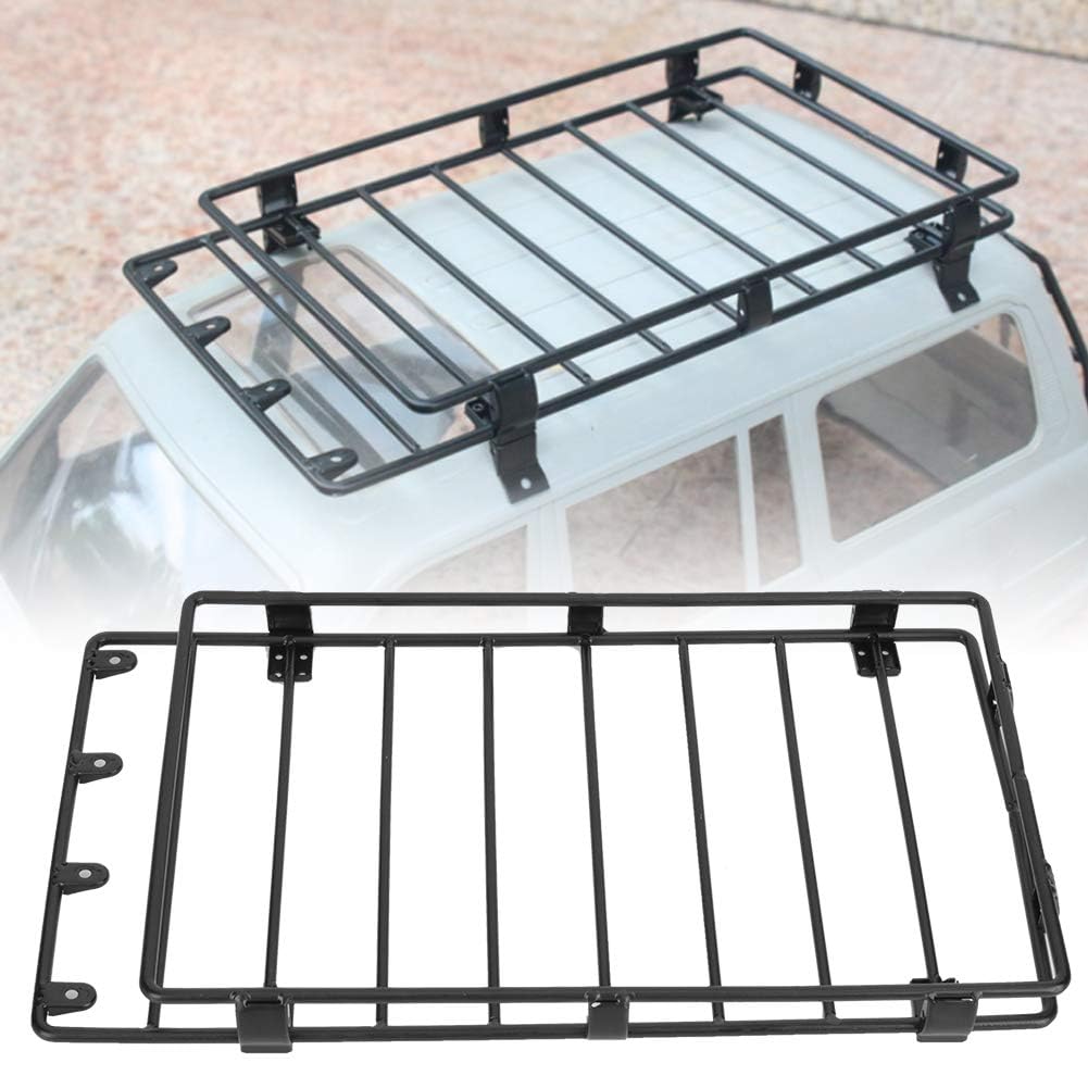 equlup Roof Luggage Rack, RC Roof Luggage Carrier Metal Roof Luggage Rack Upgrade Part Accessory Fit for LC80 RC Car Model - Image 3