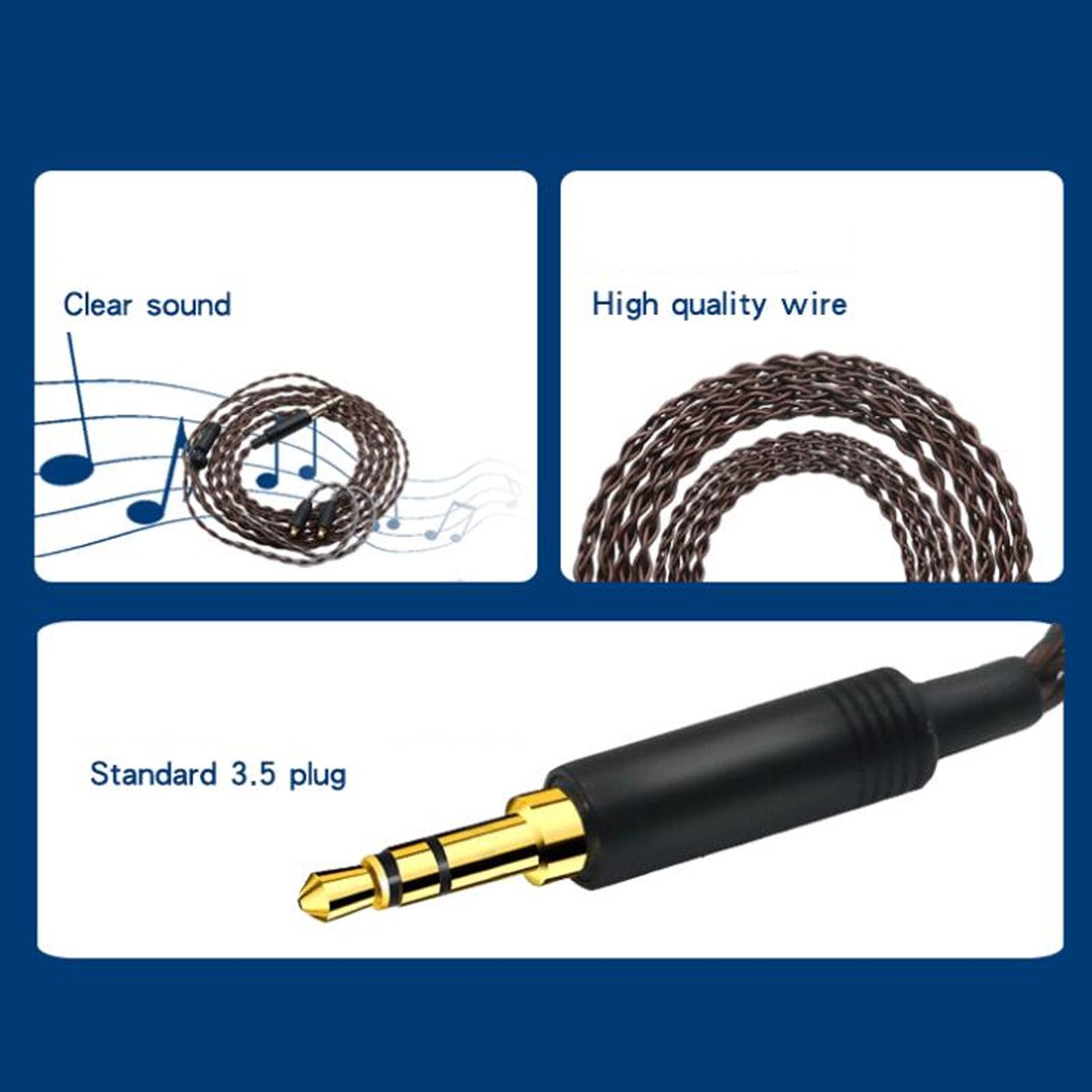 Headphones Audio Cable, Replacement Upgrade Audio Cable 3.5MM to A2DC for ATH CKS1100, ADX5000, E50, E70, LS300, LS400, CKR100, MSR7B, AP2000Ti, etc