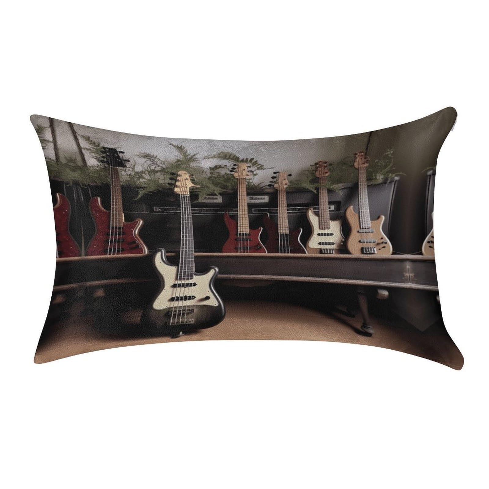 Fekiloot Style Guitar Bass Music Musical Instruments Pillow Covers Home Decor Pillow Cases