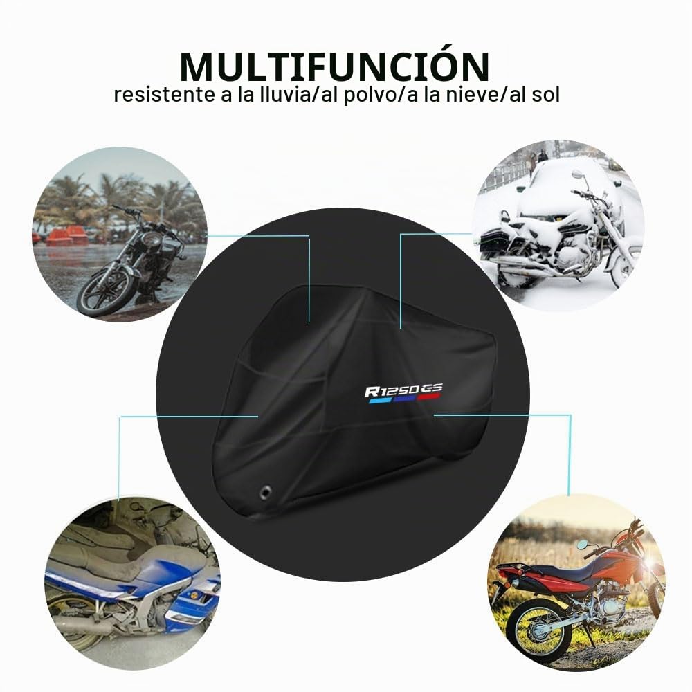 Funda impermeable para moto, resistente al polvo, a prueba de lluvia, resistente al viento, antipájaros, de poliéster 210D, antirrobo, para moto y scooter R1250GS R 1250 GS R1250 GS ADV (290 x 110 x