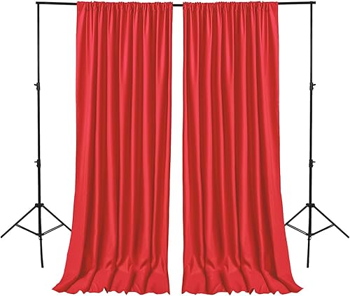 Hiasan Cortinas de fondo rojas para fiestas, cortinas de fondo de fotografía de poliéster para reuniones familiares, decoraciones de boda, 5 x 7