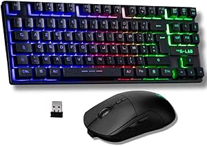 The G-Lab Oxygen EX Combo – Wireless Gaming Mouse Keyboard Pack – TKL Format Wireless Gamer Keyboard and RGB Wireless Gamer Mouse, 3200 DPI – Rechargeable Gaming Mouse Keyboard – PC/PS4/PS5 – New