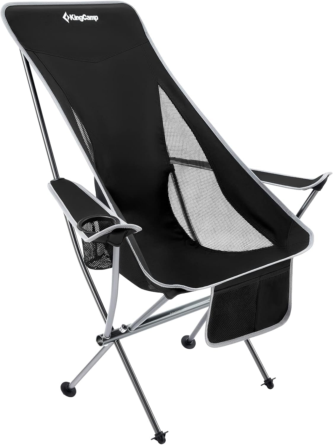 KingCamp Camping Director Chair, Oxford, Black/MediumGrey, One Size