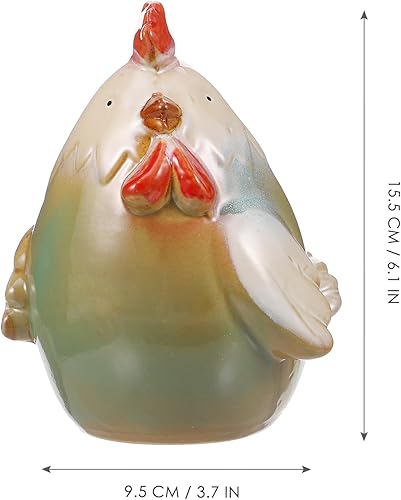 Miniatura 5 de DECHOUS Alcancía de pollo, divertida alcancía de cerámica para niños, banco de ahorro de dinero, lindo animal pequeño para niños, guardería,