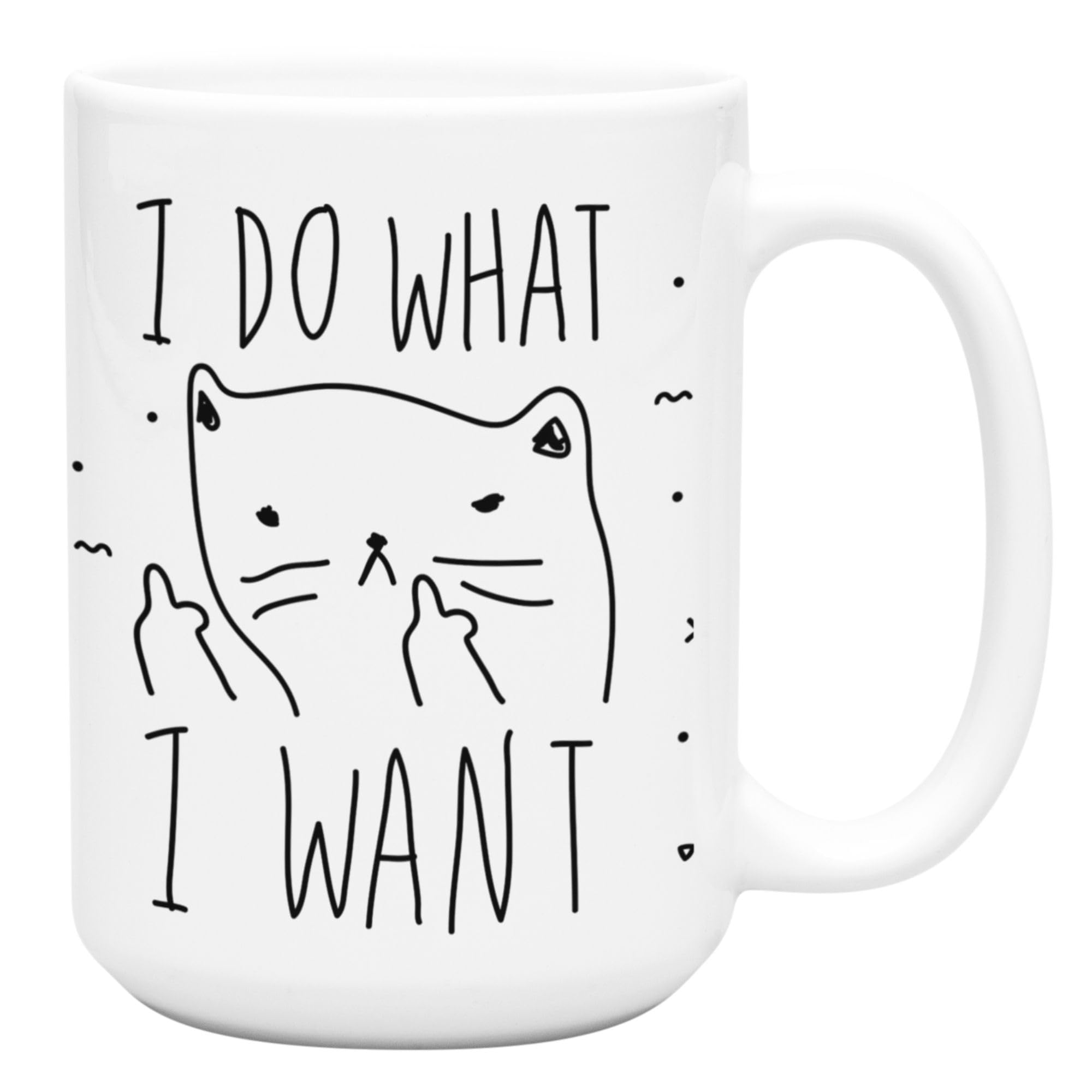 LookHUMAN Tazza In Ceramica 325 Ml Con Scritta 'All I Want To Do Is Pet Cats And Listen To Metal' – Bianca, Divertente, Per Metallari E Amanti Dei Gatti - 2