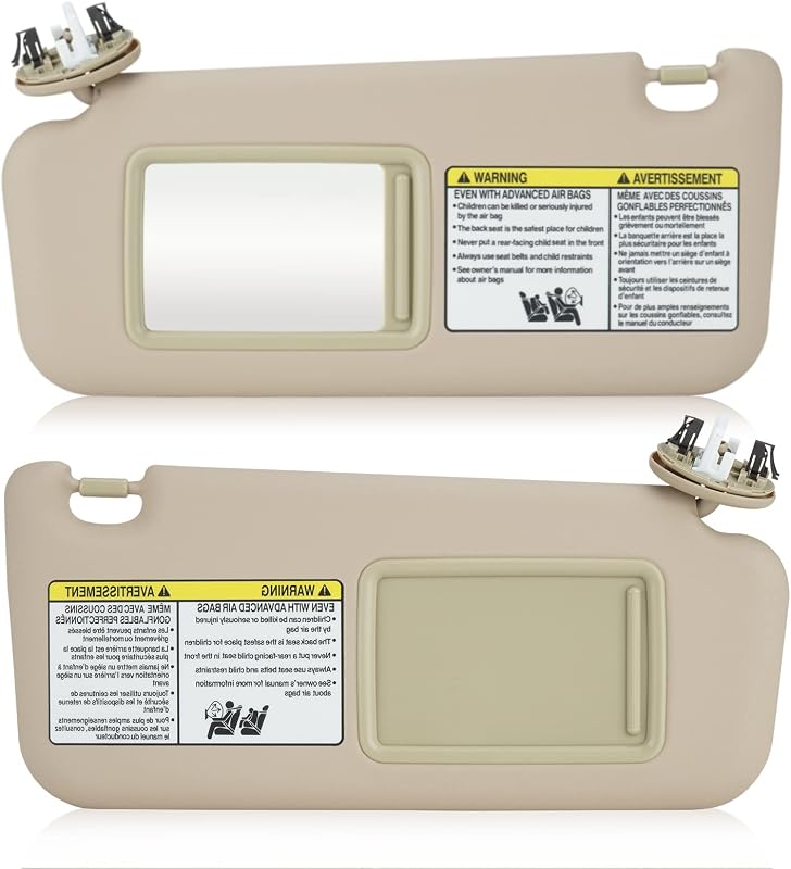 Par de Para-Sóis Bege com Luz para Toyota RAV4 2006 a 2013 Hurotoms HUSV0051