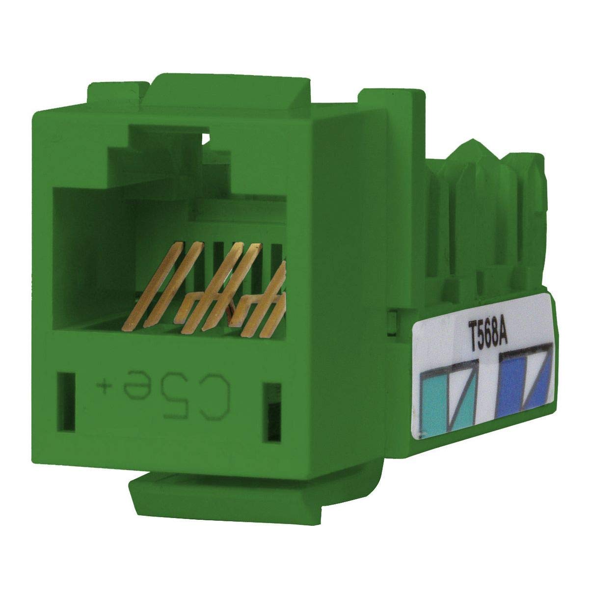 Hubbell HXJ5EGN XCELERATOR Series Jack, CAT5E, 8 Position, Universal 586A/B, Green (Pack of 25)