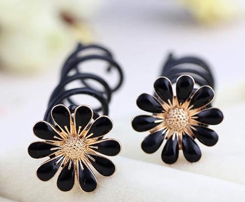 Miniatura 7 de Vpang 5 horquillas de pelo en espiral de margarita, espiral, bobinas para el cabello, pinzas para el cabello para boda, nupcial, flor de metal,