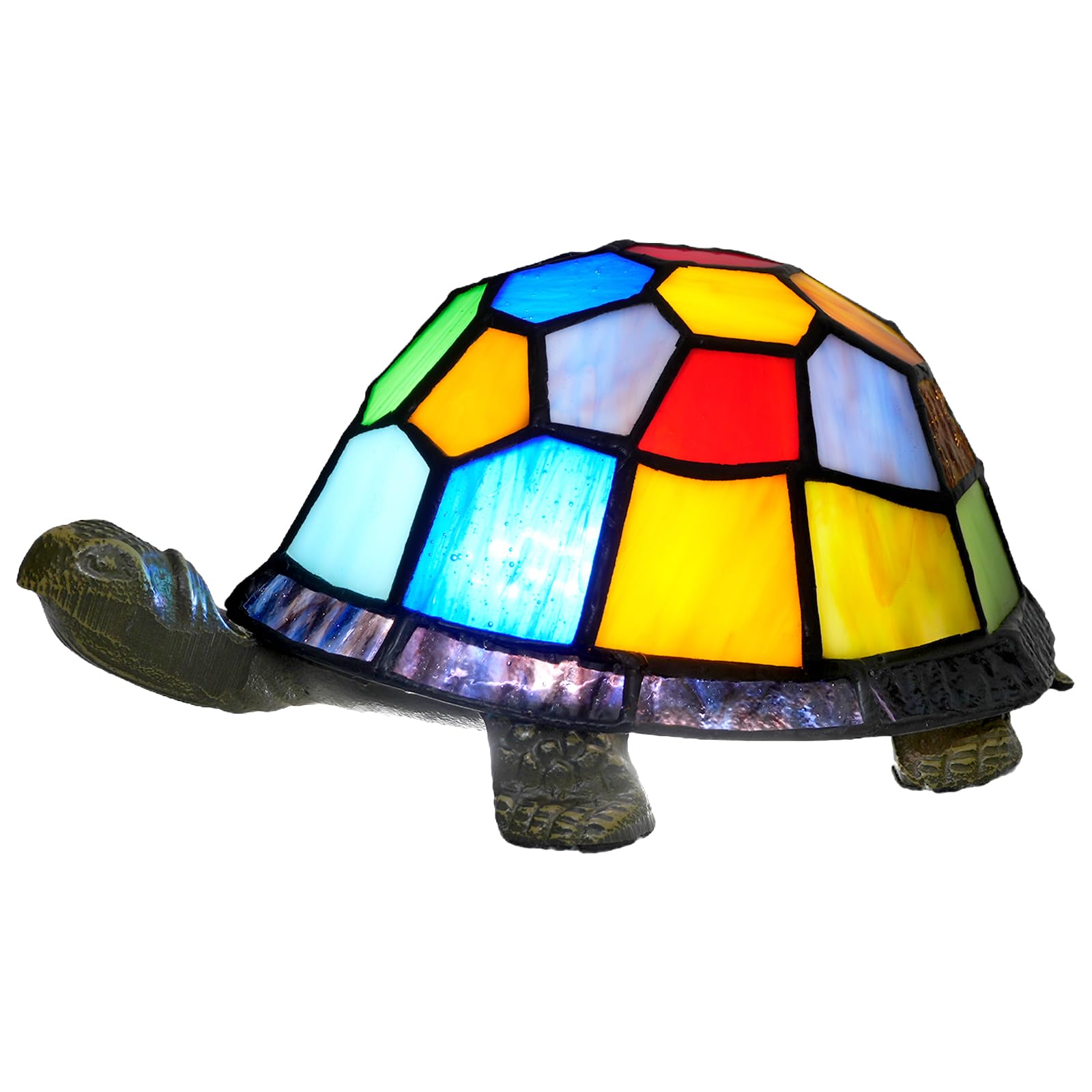 NUODITOS Tiffany Turtle lamp Stained Glass Turtle Night Light Small Table lamp for Bedside Living Room Children's Room Decoration Desk Lamp Mini Decor Nightstand Light