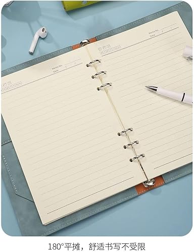 Miniatura 5 de Porta A5 - Carpeta organizadora de documentos A4, carpeta de 6 anillas, para entrevistas, conferencias y presentaciones, organizador de bolsillo