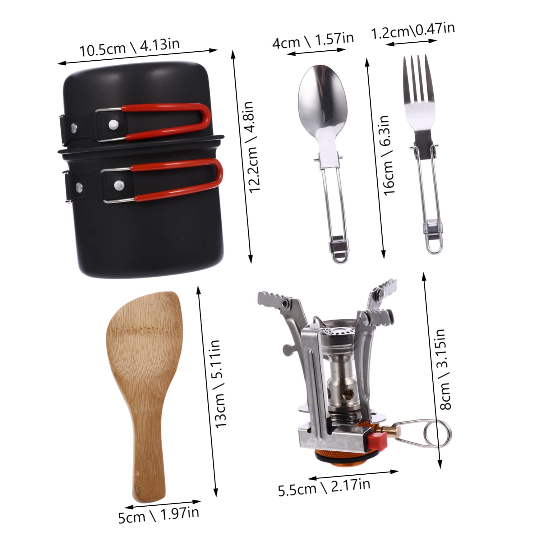 VINTORKY 1 Set Multi Functional Portable Picnic Cookware for People Outdoor Cooking Kit with Stove for Camping Hiking and Travel