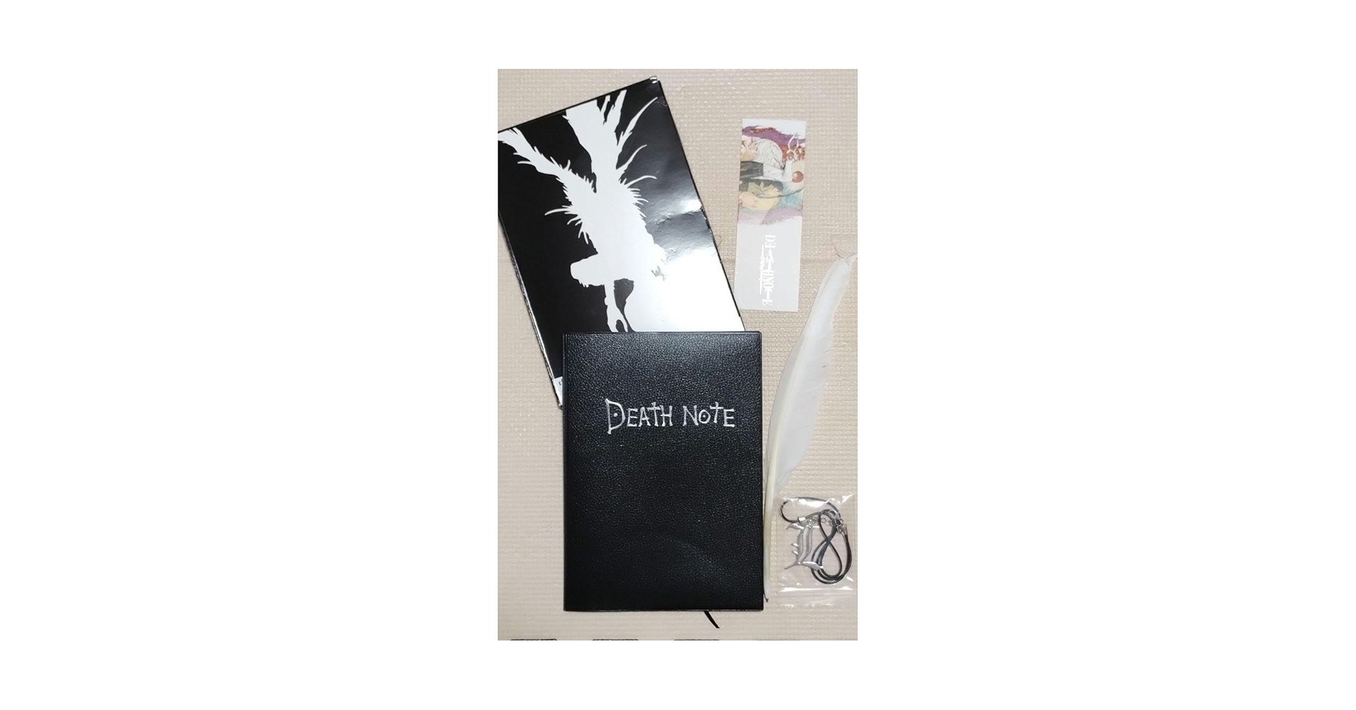 激レア　デスノート　ネックレス　キーホルダー　しおり3枚　新品未使用　送料無料 Amazon | DEATH NOTE デスノート 羽ペン Lネックレス しおり