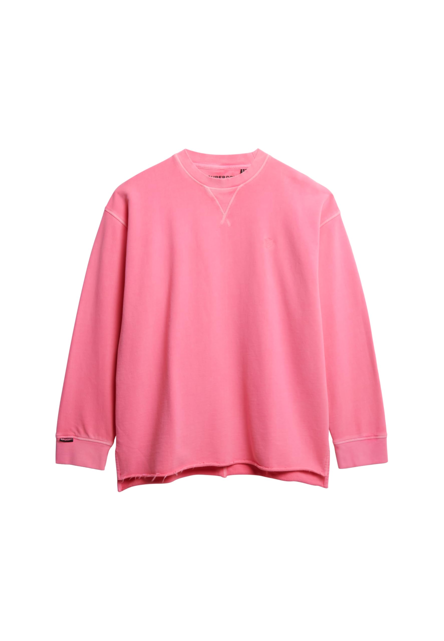 Superdry Damska bluza studencka z okrągłym dekoltem neonowy róż 44