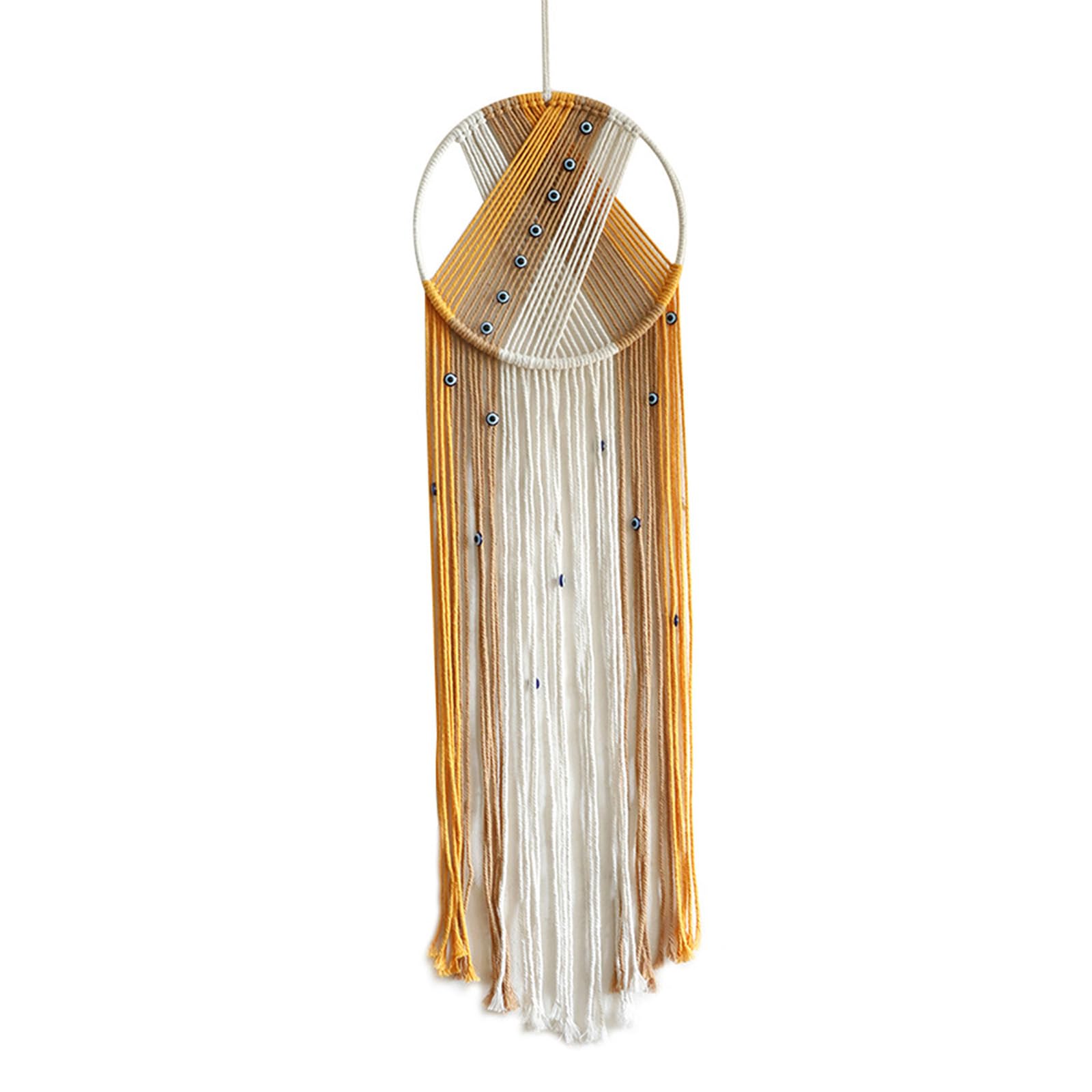 Elnwnnkc Multicolor Macrames Woven Wood Beads Wall Hangings Tapestrys, Bohemians Room Hangings Tapestrys, Wedding Decorations Woven Beads