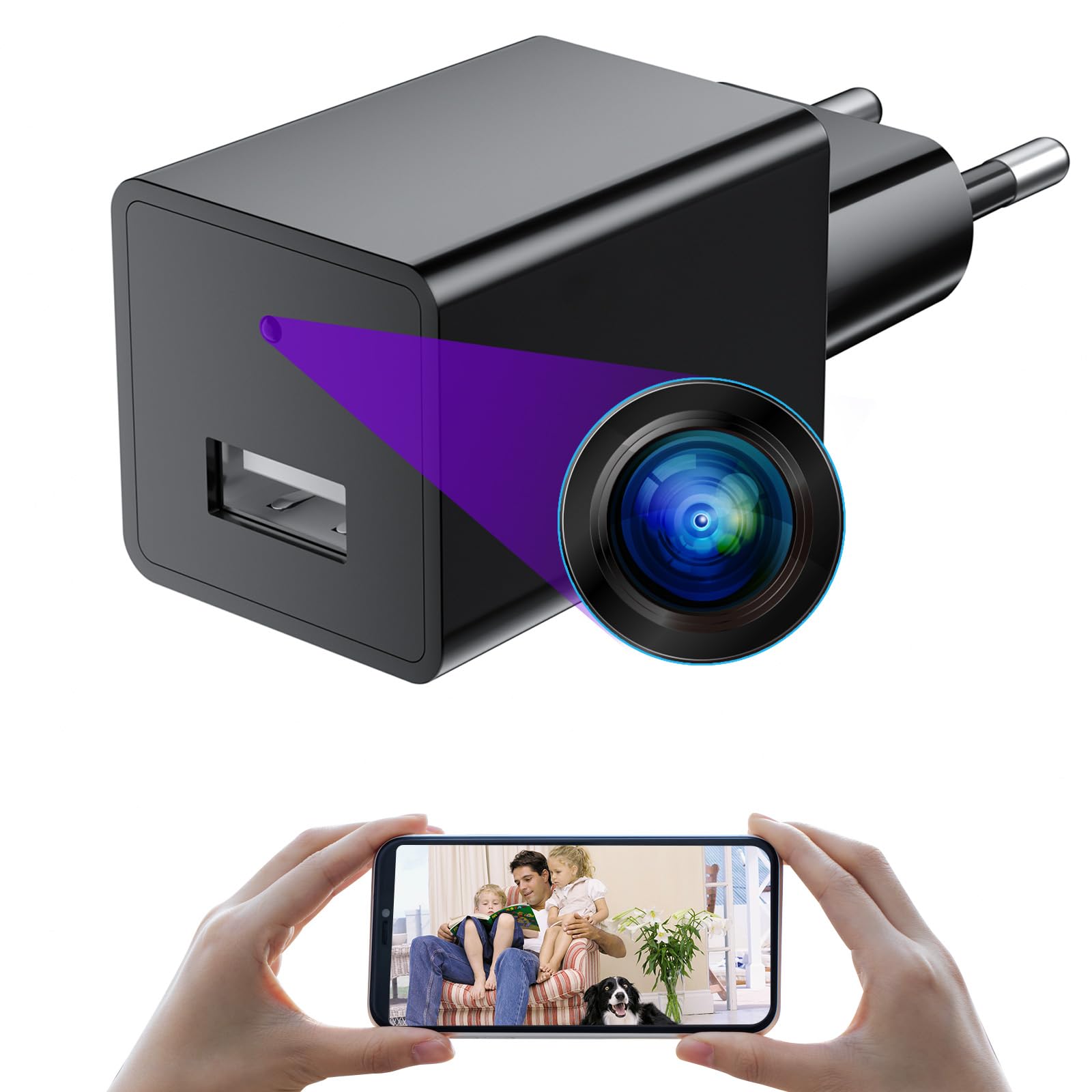 Camera Espion 1080P Camera Surveillance WiFi Mini Caméra Espion sans Fil Cameras Espion WiFi A Distance Discrete Micro Caméra Espion Spy Cam sans Fil Detecteur Mouvement