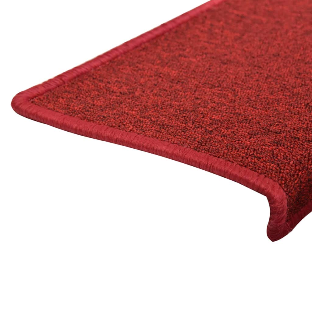 Rot Stufenmatten Set 15 Stück 65 x 21 x 4 cm aus 100% Polypropylen, waschbar und rutschhemmend, Modernes Design für Treppe Küche und Wohnbereich