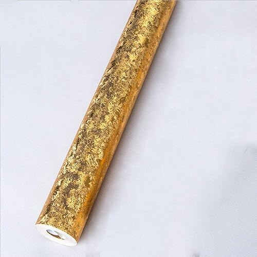Miniatura 4 de Q QIHANG - Papel tapiz moderno y simple de papel de aluminio dorado, impermeable, para hotel, KTV Bars TV, telón de fondo, 1.73 pies de ancho x 32.8