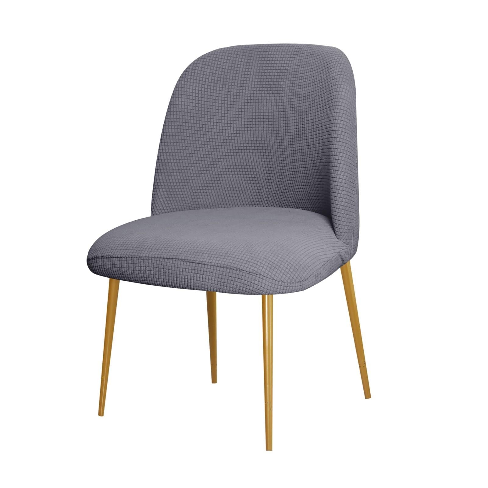 NMVAWIPT Curved Back Dining Chair Covers, Semi Circle Protectors, Polyester Jacquard Fabric, Machine Washable(Grey,1Pcs)