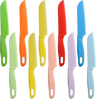 ONUPGO 10 Pieces Kids Kitchen Knife Set - Toddler Plastic Cooking Knife