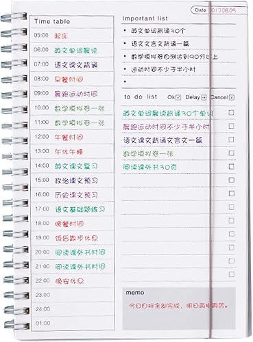 Agenda sin fecha para diario, semanal, mensual, cubierta flexible, planificadores por hora para agenda personal, planificador sin fecha, diario,