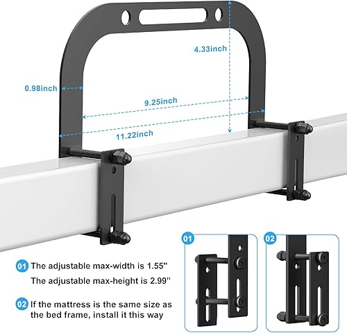 Miniatura 4 de YUOROS - Tapón deslizante para colchón, agarre de colchón antideslizante para marco de cama de metal, barra de retención para evitar que el