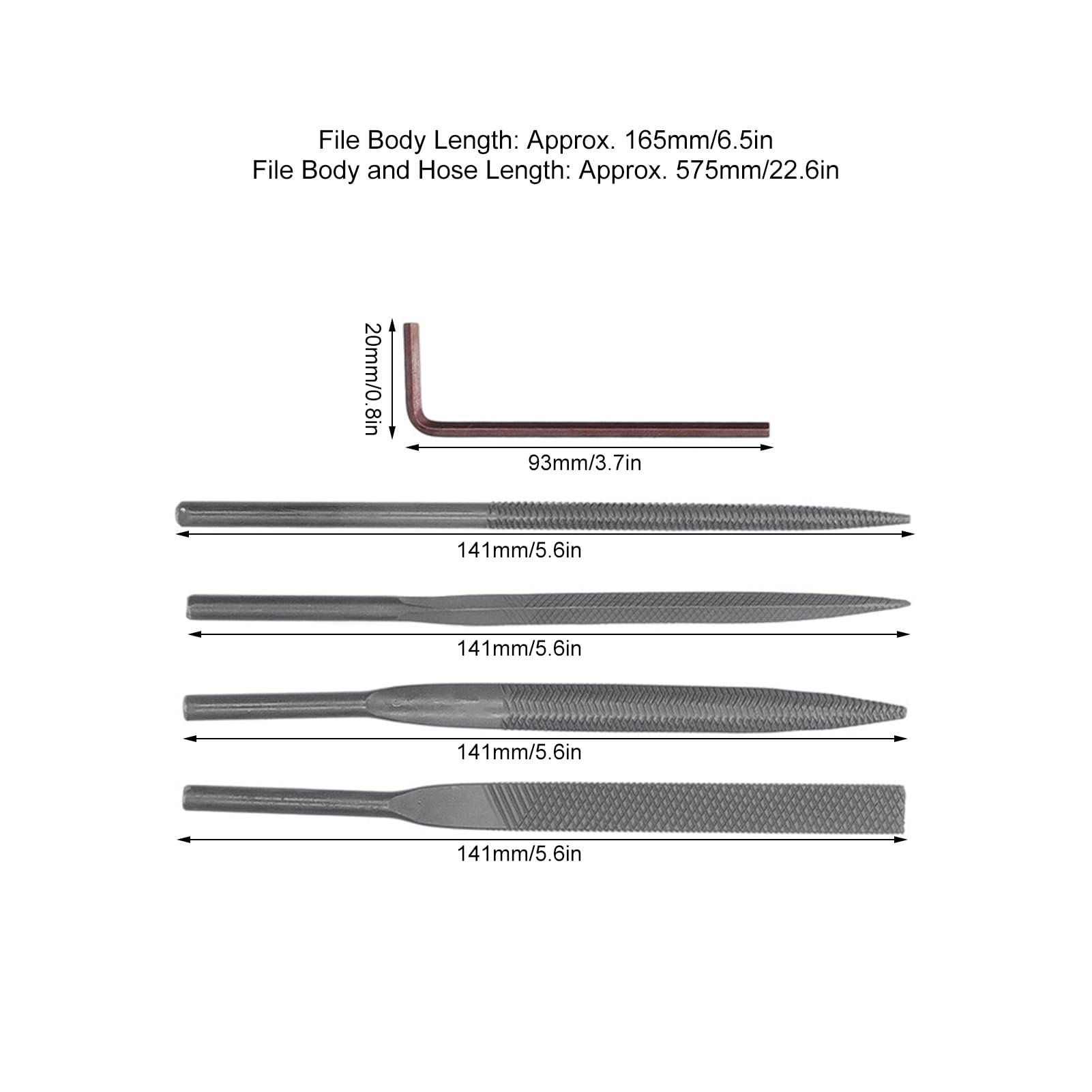 Lima neumática alternativa 5 mm 4000 rpm acero aleado