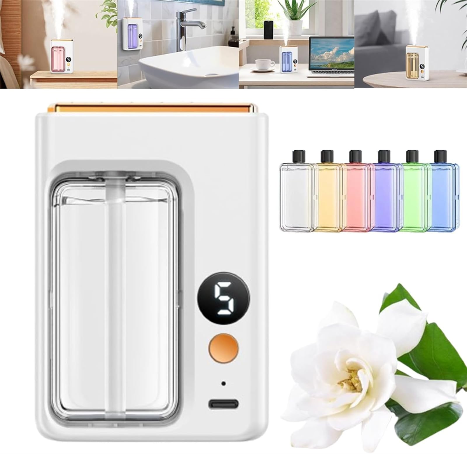 Iffany Automatic Aromatherapy Diffuser Digital Display Version Of Aroma Diffuser Replaceable Scent Diffusers For Home Wall Mounted Intelligent Electric Diffuser Essential Oil Diffuser